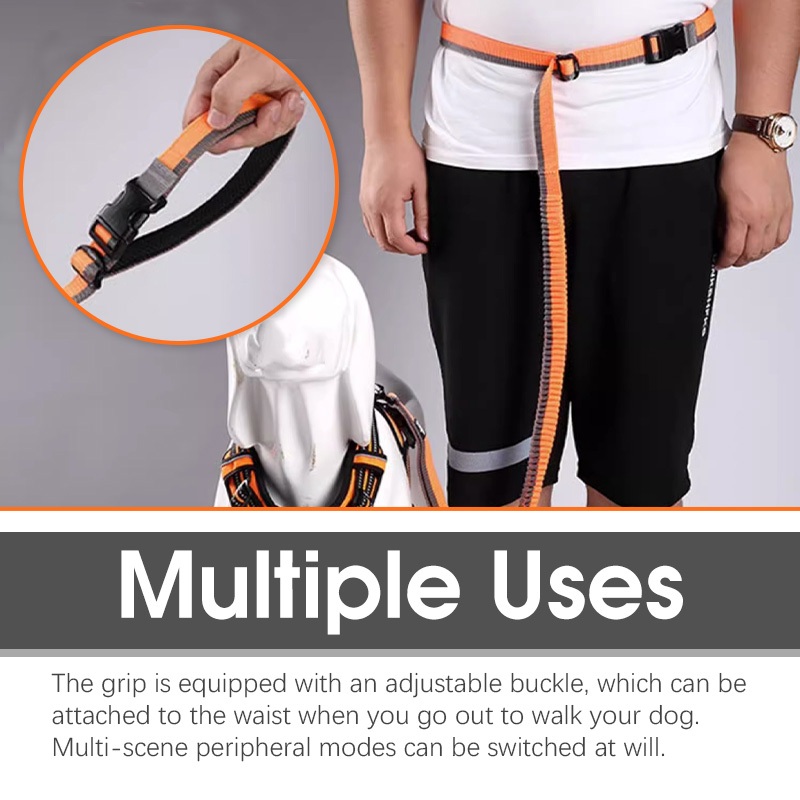 TRUELOVE Chó Chạy Bungee Dây Xích Cầm Tay Eo Có Thể Điều Chỉnh Nylon Co Giãn Có Thể Thu Vào Dẫn Chó Chạy Bộ Đi Bộ