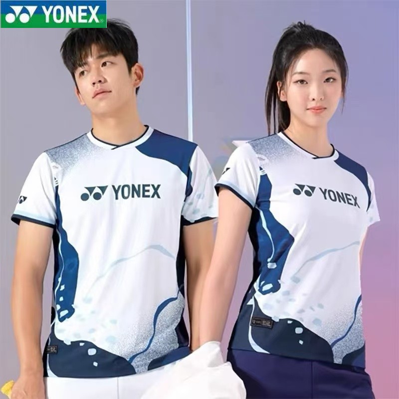 Bộ đồ cầu lông YONEX, áo thể thao ngắn tay, bộ đồ tập bóng bàn khô nhanh