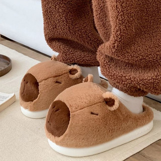 XIXITIAO Dép Cotton Kapibara Nam Nữ Nhà Giữ Ấm Plus Nhung Cặp Đôi Dễ Thương
