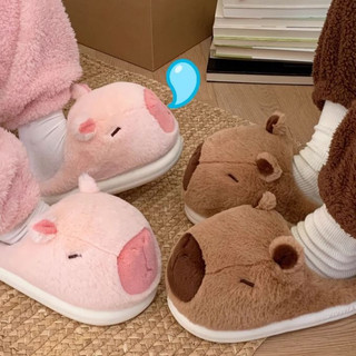 XIXITIAO Dép Cotton Kapibara Nam Nữ Nhà Giữ Ấm Plus Nhung Cặp Đôi Dễ Thương