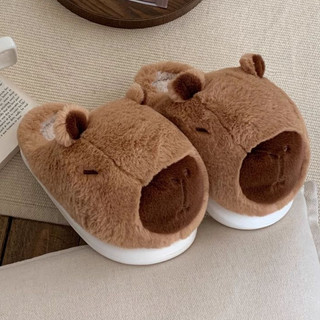 XIXITIAO Dép Cotton Kapibara Nam Nữ Nhà Giữ Ấm Plus Nhung Cặp Đôi Dễ Thương