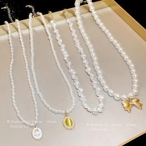 Vòng cổ choker ngọc trai baroque dây thiết kế đơn giản, trang sức thời trang