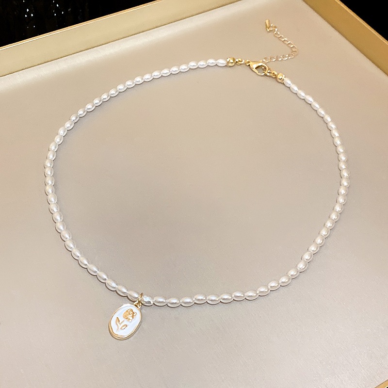 Vòng cổ choker ngọc trai baroque dây thiết kế đơn giản, trang sức thời trang