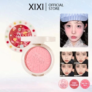 Xixi Face Blusher Natural Phấn Má Hồng Đơn Sắc Lâu Trôi Chống Thấm Nước Màu Cam Đào Mềm Mịn Tự Nhiên