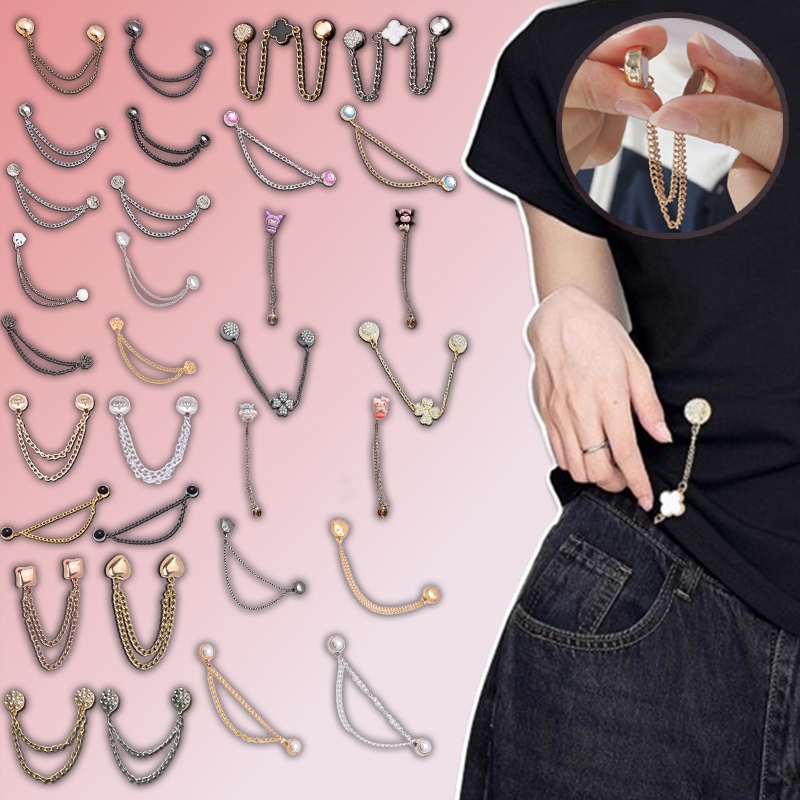 [Yunyuan] Kẹp chống trượt từ tính cho viền quần có thể tháo rời Không có đinh và không có đường may nam châm chuỗi viền cho bộ sưu tập vòng bít chân quần