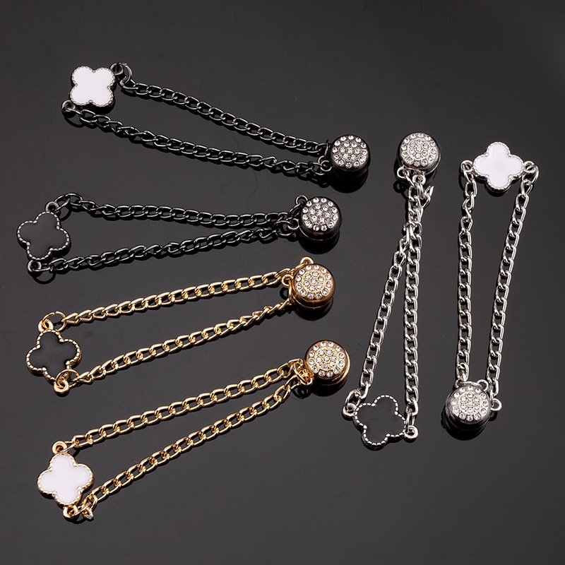 [Yunyuan] Kẹp chống trượt từ tính cho viền quần có thể tháo rời Không có đinh và không có đường may nam châm chuỗi viền cho bộ sưu tập vòng bít chân quần