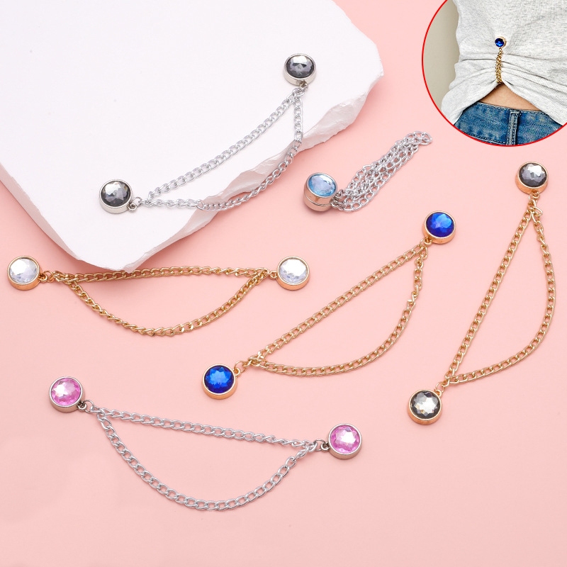 [Yunyuan] Kẹp chống trượt từ tính cho viền quần có thể tháo rời Không có đinh và không có đường may nam châm chuỗi viền cho bộ sưu tập vòng bít chân quần