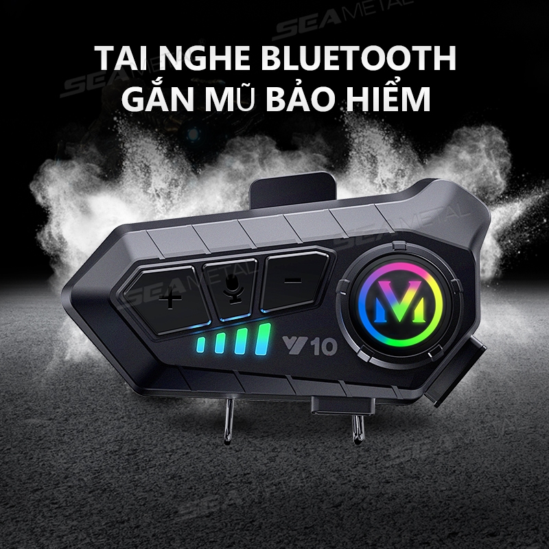 Tai Nghe Liên Lạc Bluetooth SEAMETAL5.3 Chống Nước Ipx6 Bộ Đàm Gắn Mũ Bảo Hiểm Gắn Mũ Bảo Hiểm Xe Mô Tô