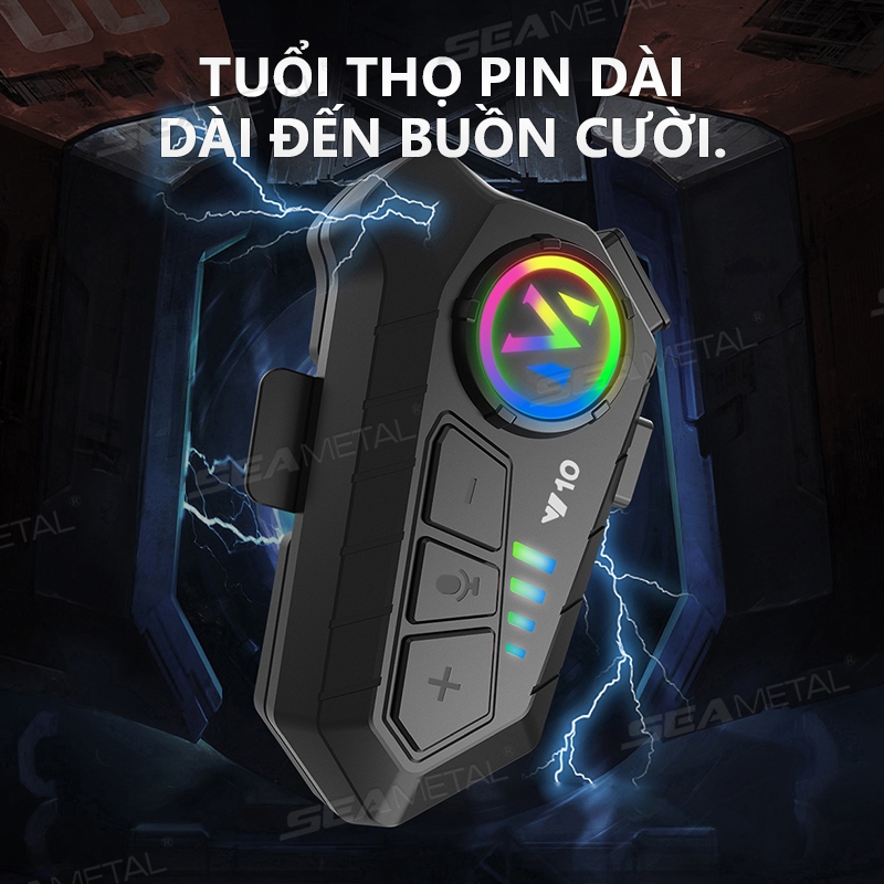 Tai Nghe Liên Lạc Bluetooth SEAMETAL5.3 Chống Nước Ipx6 Bộ Đàm Gắn Mũ Bảo Hiểm Gắn Mũ Bảo Hiểm Xe Mô Tô
