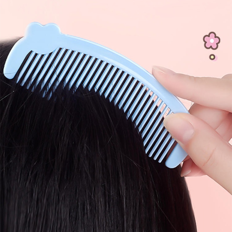 🍭Candy🍭Lược nhựa mini bán nguyệt nhiều màu sắc xinh xắn dễ thương Love, lược nhỏ xinh cho bạn gái