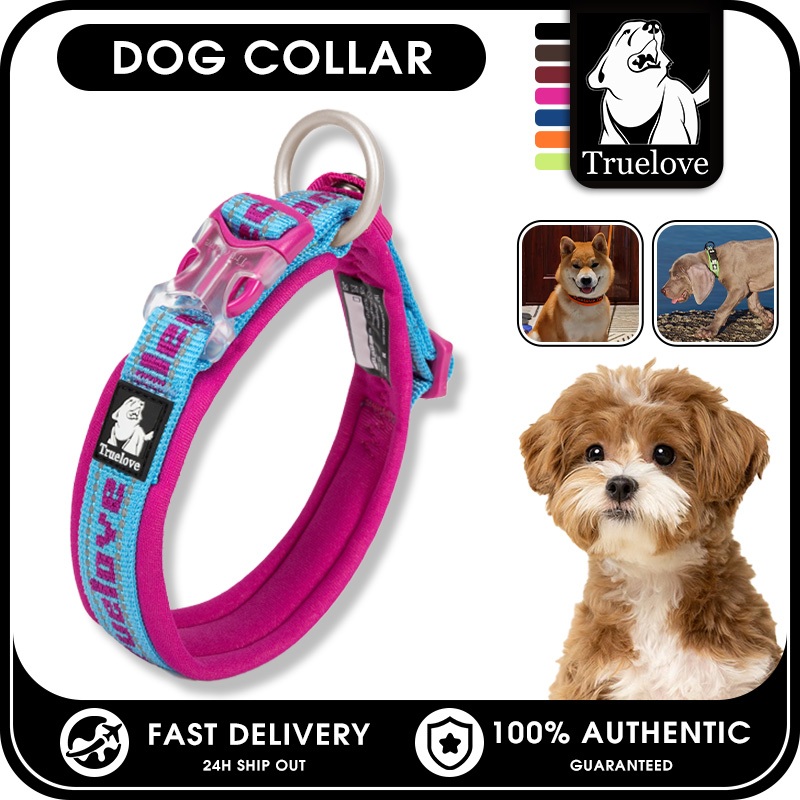 TRUELOVE Vòng cổ chó Nylon phản quang Vòng cổ thú cưng An toàn có thể điều chỉnh cho chó nhỏ vừa lớn