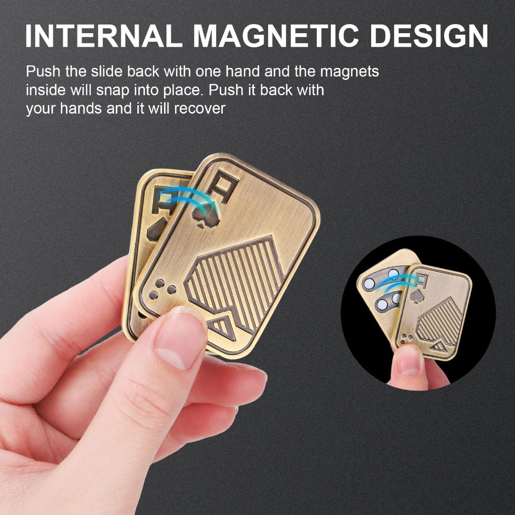 EDC Đẩy Thanh Trượt Kim Loại Fidget Chống Căng Thẳng Đồ Chơi Người Lớn Ngón Tay Spinner Poker Giảm Lo Âu Đồ Chơi Di Động Pop Từ Thanh Trượt Trò Chơi