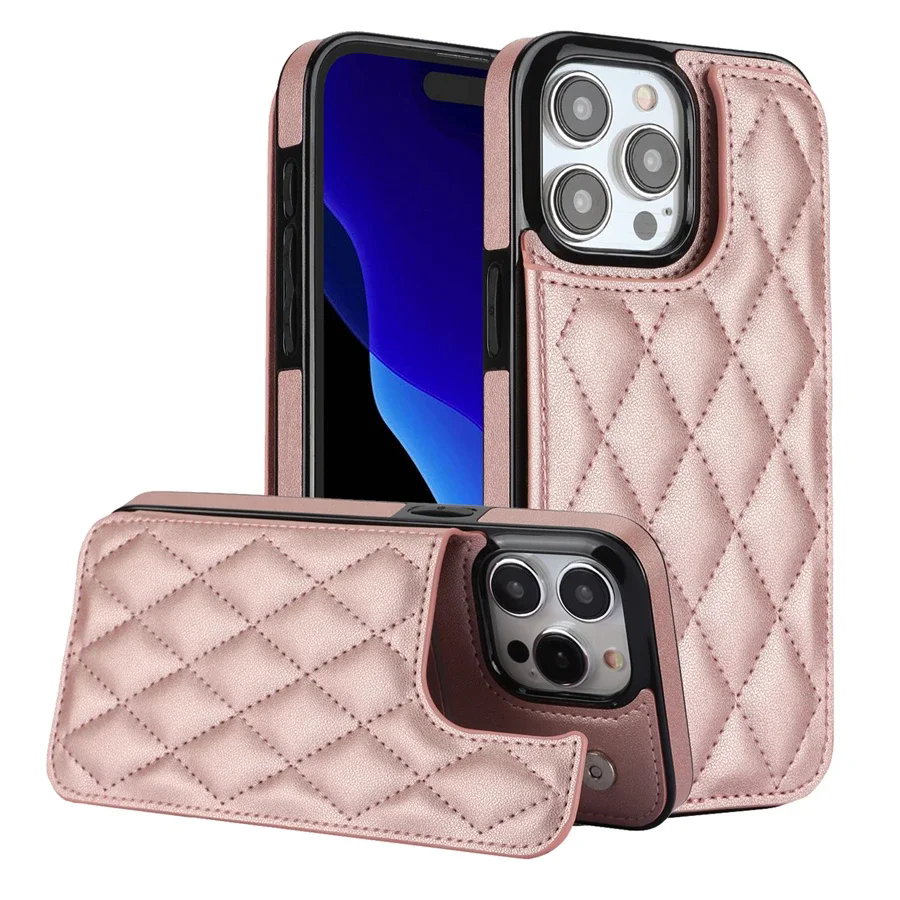 Khe Cắm Thẻ Bao Da Lật Cho iPhone 16 Pro Max 16 Plus 17 Ví Chống Sốc 15 Pro MAX