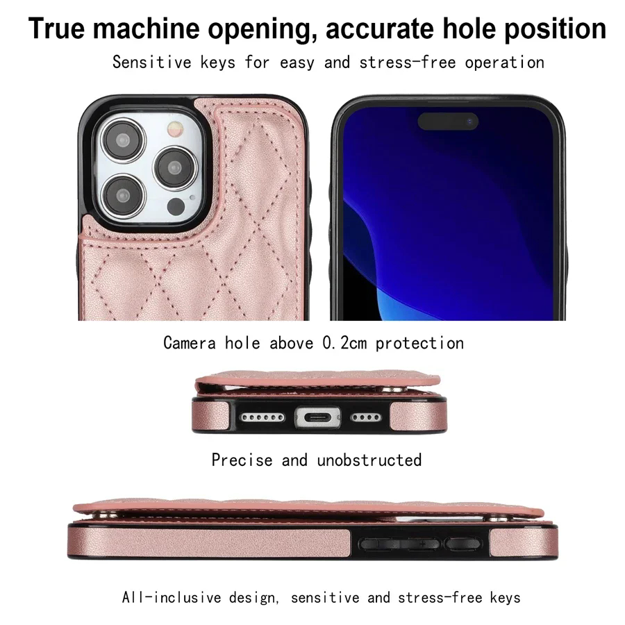 Khe Cắm Thẻ Bao Da Lật Cho iPhone 16 Pro Max 16 Plus 17 Ví Chống Sốc 15 Pro MAX