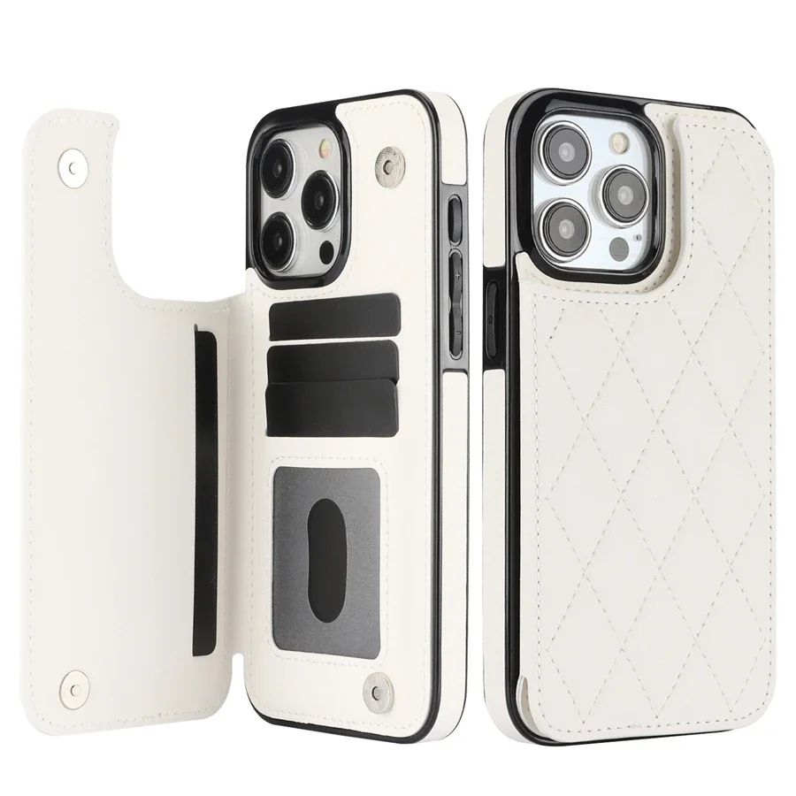 Khe Cắm Thẻ Bao Da Lật Cho iPhone 16 Pro Max 16 Plus 17 Ví Chống Sốc 15 Pro MAX