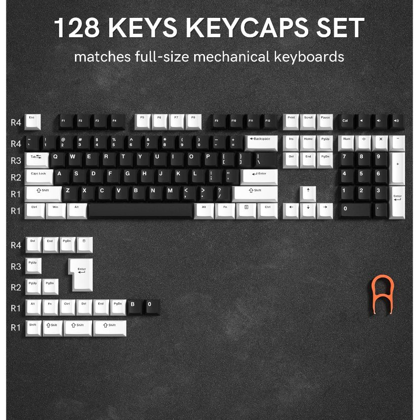 Womier Double Shot PBT Keycaps 124 phím Bộ mũ chìa khóa tùy chỉnh cho Cherry Gateron MX Công tắc Bàn phím chơi game cơ học | BigBuy360 - bigbuy360.vn
