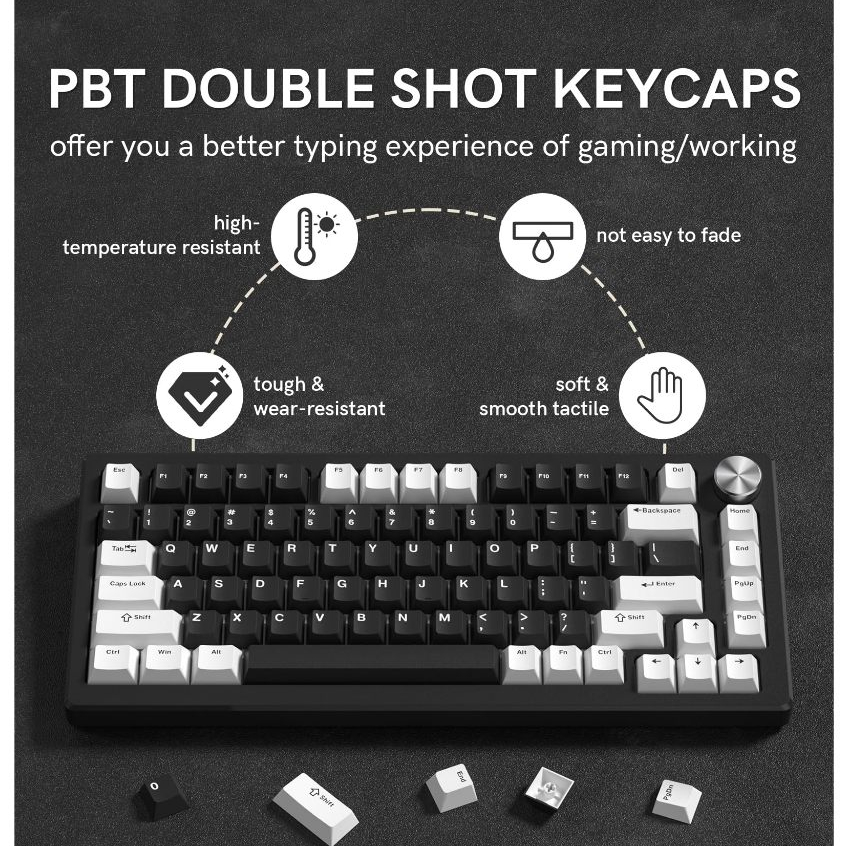 Womier Double Shot PBT Keycaps 124 phím Bộ mũ chìa khóa tùy chỉnh cho Cherry Gateron MX Công tắc Bàn phím chơi game cơ học | BigBuy360 - bigbuy360.vn
