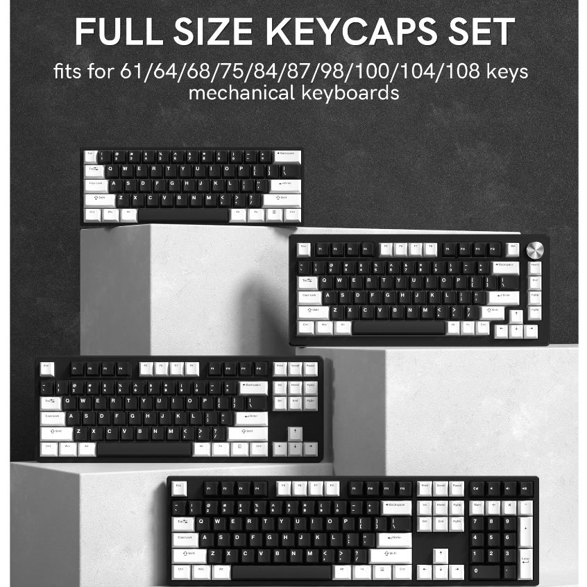 Womier Double Shot PBT Keycaps 124 phím Bộ mũ chìa khóa tùy chỉnh cho Cherry Gateron MX Công tắc Bàn phím chơi game cơ học | BigBuy360 - bigbuy360.vn