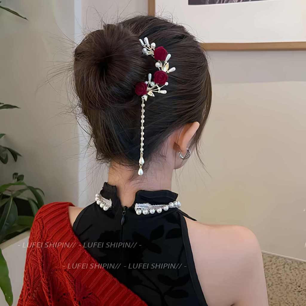 Kẹp Tóc Hình Chữ U Ngọc Trai Cao Cấp, Phong Cách Mới Màu Vàng, Thích Hợp Mùa Thu