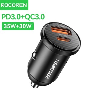 Bộ sạc xe hơi Mini USB Rocoren PD 35W QC 30W Type C USB Sạc nhanh cho điện thoại trên ô tô