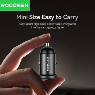 Bộ sạc xe hơi Mini USB Rocoren PD 35W QC 30W Type C USB Sạc nhanh cho điện thoại trên ô tô