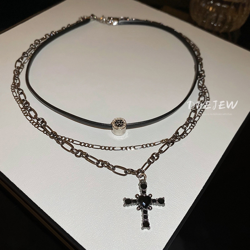 Ảnh DREJEW Vòng cổ chéo kim cương phong cách mát mẻ phong cách cổ điển dây chuyền xương đòn 1