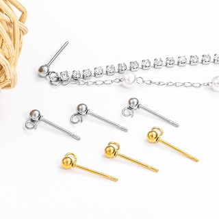 Vòng hàn bằng thép không gỉ Đính cườm Tai Pin tự làm Nhẫn tai mạ vàng 18k Phụ kiện không gây dị ứng