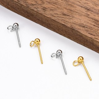 Vòng hàn bằng thép không gỉ Đính cườm Tai Pin tự làm Nhẫn tai mạ vàng 18k Phụ kiện không gây dị ứng