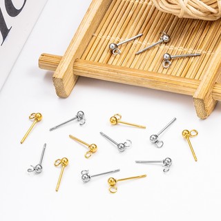 Vòng hàn bằng thép không gỉ Đính cườm Tai Pin tự làm Nhẫn tai mạ vàng 18k Phụ kiện không gây dị ứng