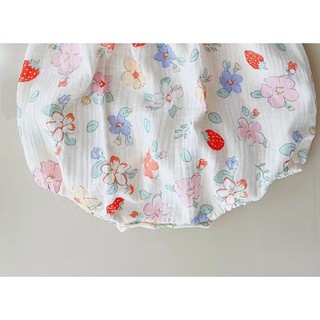 Quần áo bé gái sơ sinh Quần áo Cotton in hoa dễ thương Bộ áo liền quần Cotton in đầy đủ cho trẻ mới biết đi & trẻ sơ sinh Quần áo ngoài trời cho bé gái