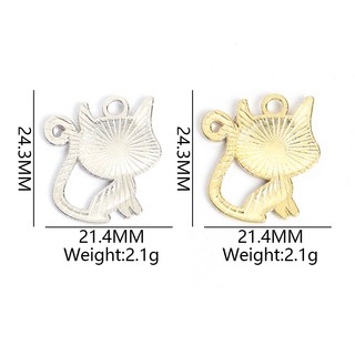 10 chiếc Q-Tạo kiểu mèo sống động Men nhỏ giọt dầu quyến rũ Vòng cổ, Bông tai, Móc khóa và nhiều dự án sáng tạo khác Mặt dây hợp kim mèo con dễ thương DIY - Quà tặng cho người yêu mèo