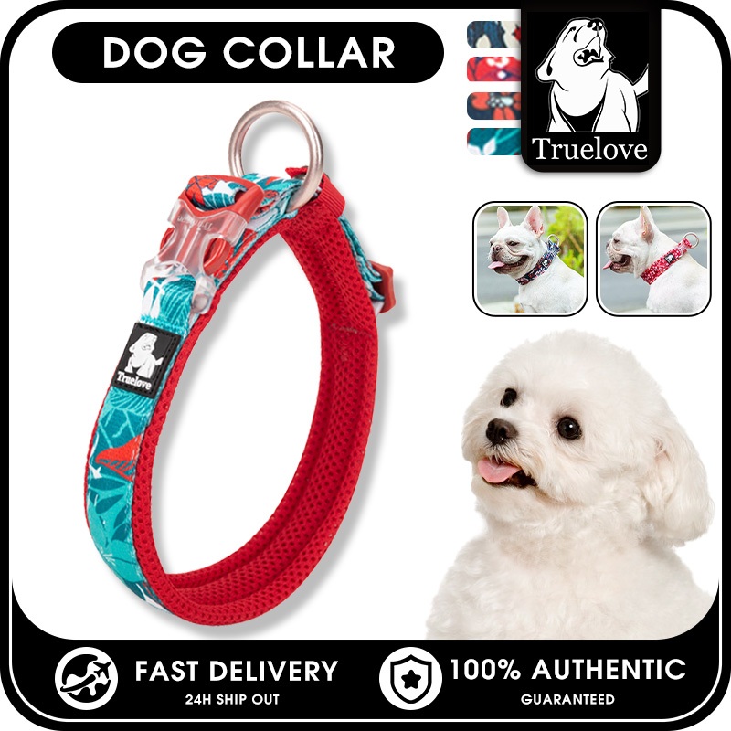 TRUELOVE Hoa Cotton Cổ Chó Có Thể Điều Chỉnh Vòng Cổ Thú Cưng Đệm Mềm Cho Thú Cưng Chó Con Vòng Cổ Cho Nhỏ Vừa Lớn Giống Cổ Cơ Bản