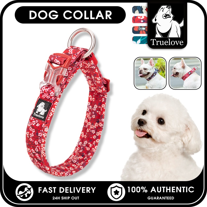TRUELOVE Hoa Cotton Cổ Chó Có Thể Điều Chỉnh Vòng Cổ Thú Cưng Đệm Mềm Cho Thú Cưng Chó Con Vòng Cổ Cho Nhỏ Vừa Lớn Giống Cổ Cơ Bản