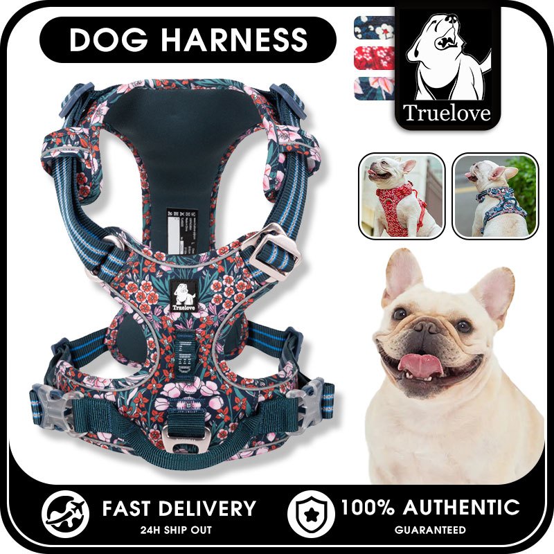TRUELOVE Trước Nylon Chó Dây Hoa Cotton Không Kéo Mềm Có Thể Điều Chỉnh Thú Cưng Dây Phản Quang Cho Nhỏ Vừa Chó Lớn Chạy Huấn Luyện