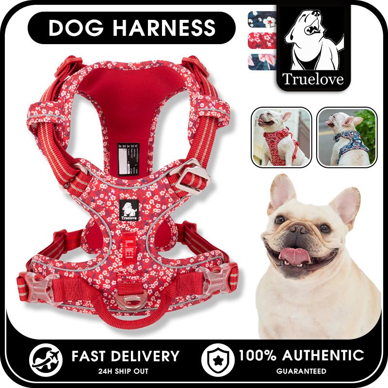 TRUELOVE Trước Nylon Chó Dây Hoa Cotton Không Kéo Mềm Có Thể Điều Chỉnh Thú Cưng Dây Phản Quang Cho Nhỏ Vừa Chó Lớn Chạy Huấn Luyện