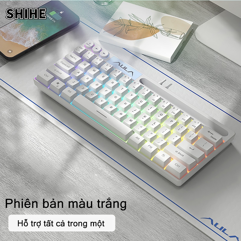 SHIHE Bàn phím cơ có dây 61 phím Hiệu ứng ánh sáng RGB nhẹ và di động ...