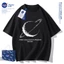 Áo thun NASA，áo thun ngắn tay hành tinh vũ trụ, cotton, dáng rộng, unisex