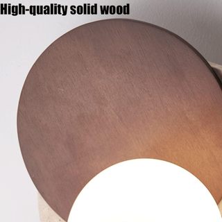 AIMI Đèn Tường Màu Vàng Travertine Gỗ Chắc Chắn Nhựa Hình Cầu Đèn Treo Tường Giữa Thế Kỷ Trang Trí Nhà Cho Phòng Khách Phòng Ăn Phòng Ngủ