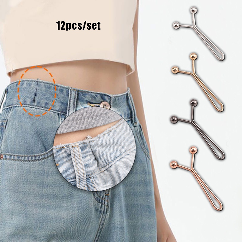 [Yunyuan] 12 Cái / bộ Thắt Lưng Quần Kẹp Hình Chữ U Điều Chỉnh Kẹp Bóng Thép Điều Chỉnh Quần Cố Định Eo Khóa Eo Cố Định Kẹp Hình Chữ U Quần Kim Loại Cố Định Eo
