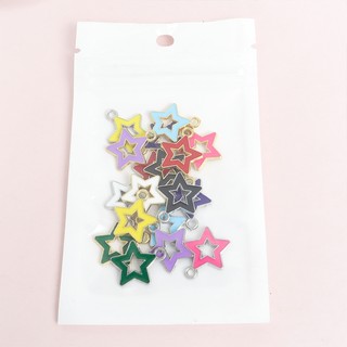 10 Chiếc Thời Trang Nhiều Màu Rỗng Pentagram Men Nhỏ Giọt Dầu Quyến Rũ Dopamine Đồ Trang Trí Phụ Kiện Đơn Giản Đa Năng Vòng Cổ Vòng Tay Bông Tai Dây Xích Điện Thoại DIY Hình Ngôi Sao Mặt Dây Chuyền Hợp Kim