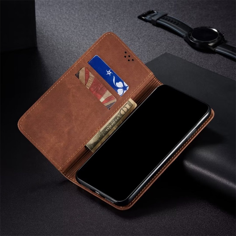 Ốp Ví Cho OPPO Reno 3 4Z A54 A56S A57 A58 A58X A60 A74 A78 A91 A92S A93 A93S A95 F19 F19S F15 2022 4G 5G Ốp Lưng Bao Da Lật Có Túi Đựng Thẻ
