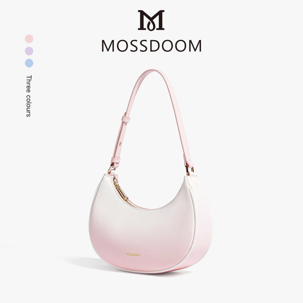 MOSSDOOM - Bán nguyệt hồng gradien shoulder bag
