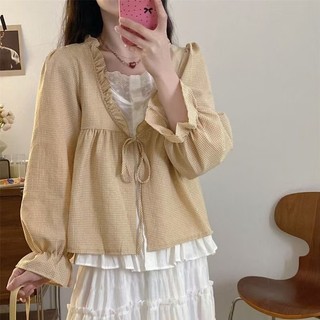 Áo sơ mi nữ dài tay dáng rộng phong cách Hàn Quốc