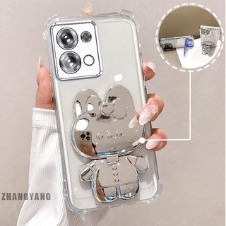 Ốp Lưng Cho Redmi note 13 note 13 Pro Bột Lấp Lánh Bốn Góc Mạ Điện Chống Rơi Vỏ Điện Thoại Hoạt Hình Thẩm Mỹ 3D Giá Đỡ Thỏ TPU Mềm