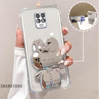 Ốp Lưng Cho Redmi note 9s note 9 Pro Bột Lấp Lánh Bốn Góc Mạ Điện Chống Rơi Vỏ Điện Thoại Hoạt Hình Thẩm Mỹ 3D Giá Đỡ Thỏ TPU Mềm