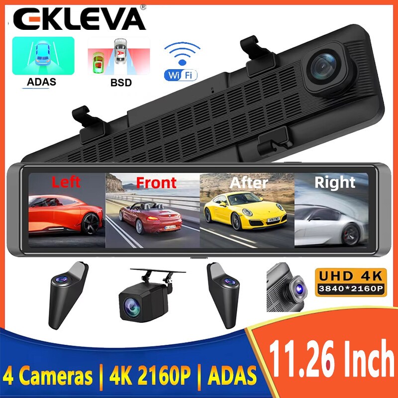 Ảnh Elkeva 4 Kênh Dash Cam 11.26 Inch 4K WIFI Gương Chiếu Hậu 4 Camera Đầu Ghi Video DVR Xe ADAS BSD Tầm Nhìn Ban Đêm 24H Đỗ Xe 1
