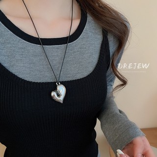 DREJEW Mặt dây chuyền acrylic tình yêu không đều có thể điều chỉnh thích hợp dây chuyền áo len thời trang
