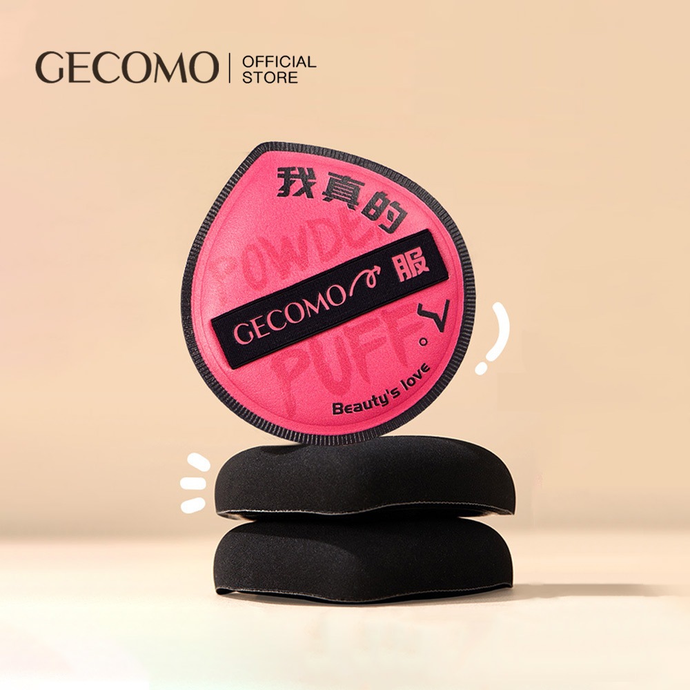 Ảnh Gecomo Dày XL Trang Điểm Puff, Chất Liệu Rubycell Mới Không Thấm Hút Kem Nền, Có Hộp Bảo Quản 1