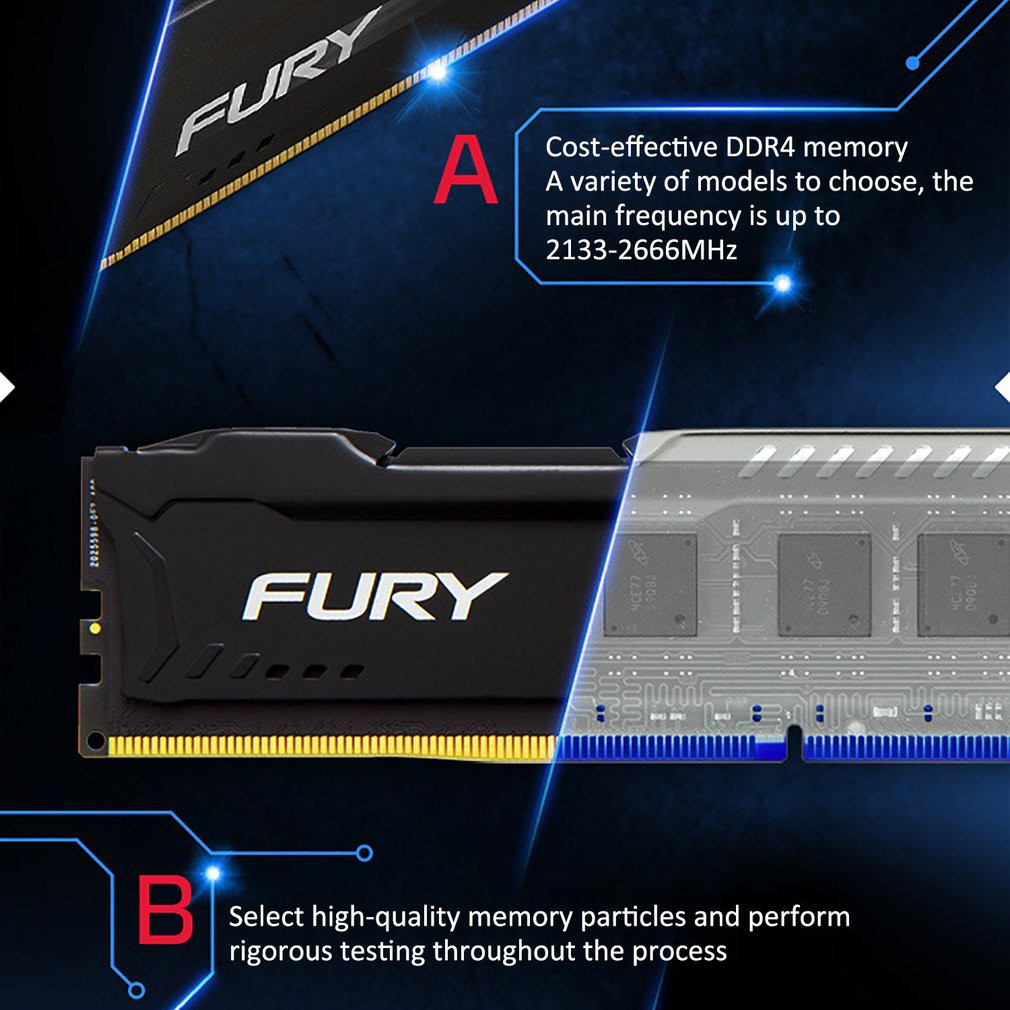 【Ship hàng tận nơi 24H】Kingston Hyperx DDR4 4GB/8GB/16GB 2400/2666/3200MHZ 288Pin PC4 DIMM Desktop RAM DDR4 DIMM for PC | BigBuy360 - bigbuy360.vn