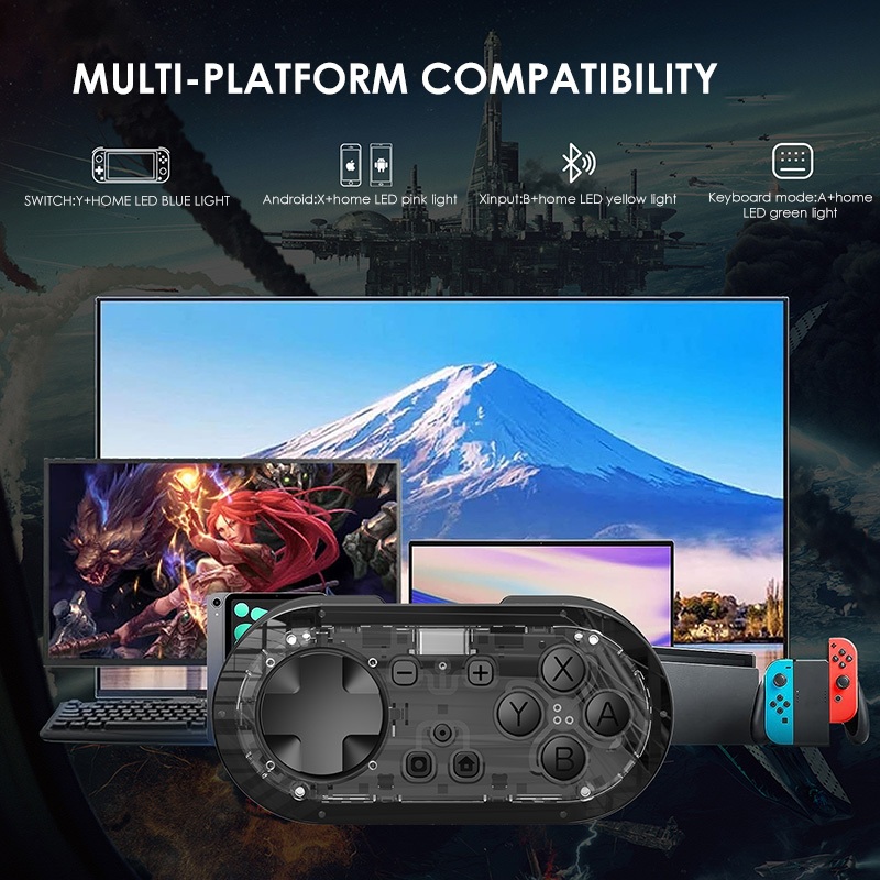 Bộ điều khiển trò chơi Mini không dây Maoedge Tay cầm chơi Game Bluetooth cho Nintendo Switch PC Android iOS Bộ điều khiển